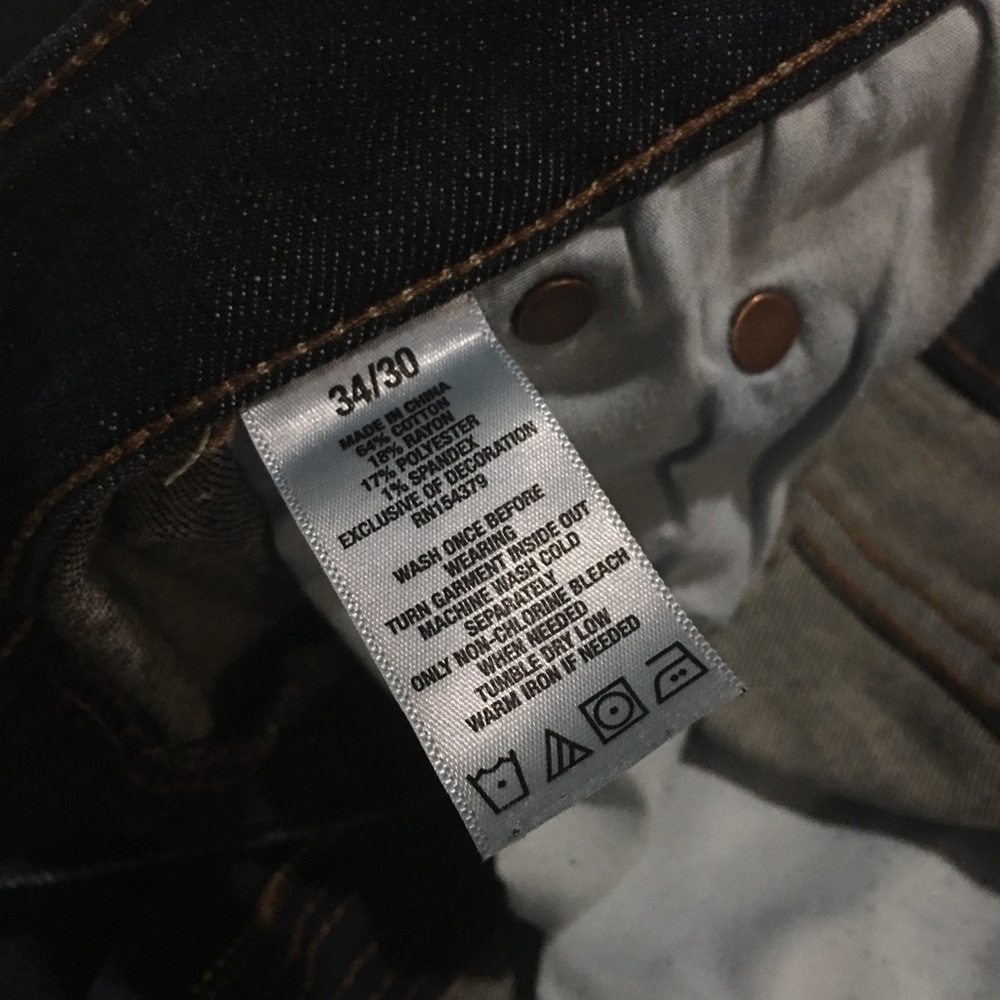 Men’s 34/30 slim dark wash stretch jeans - Picture 2 of 7